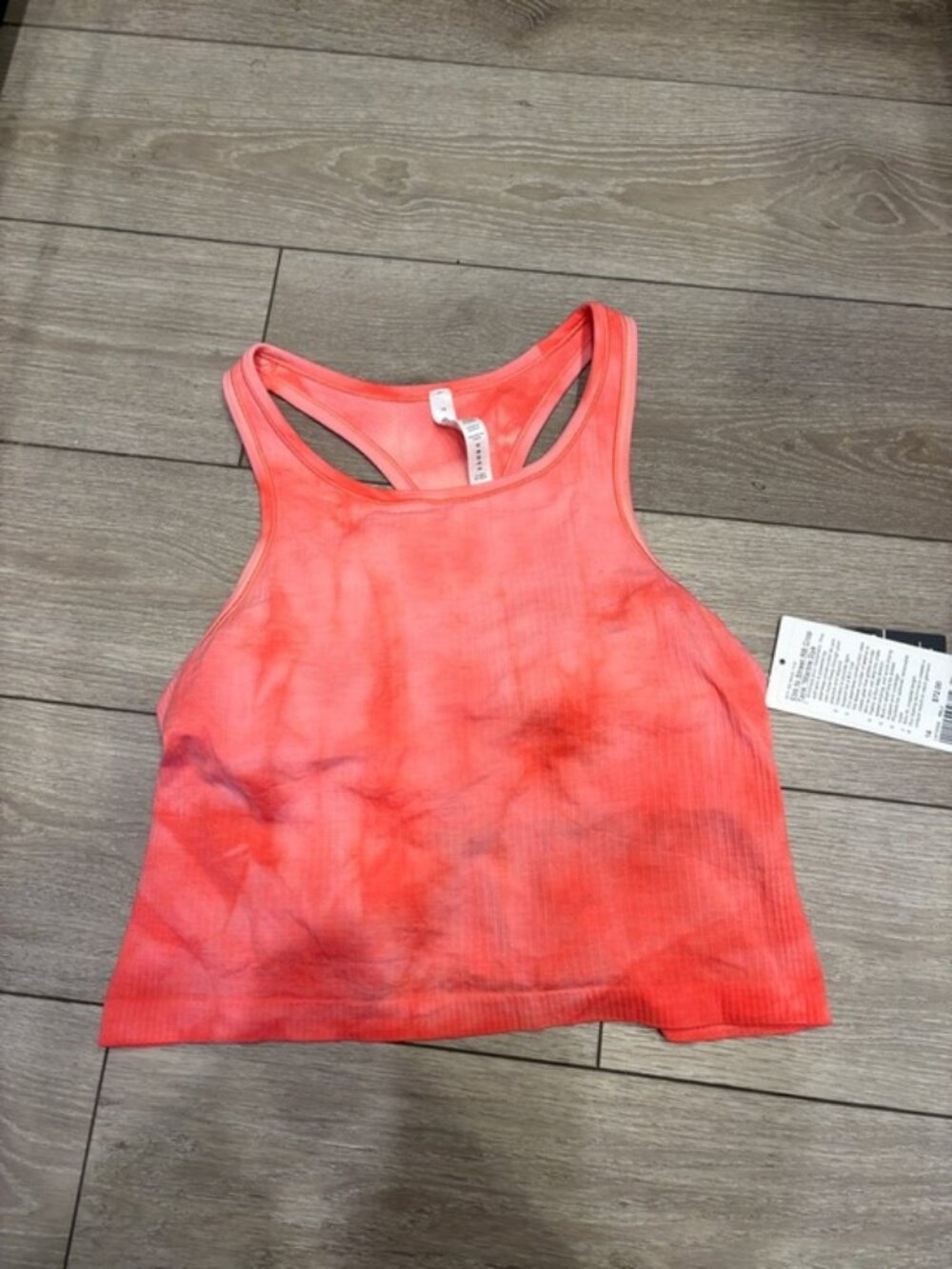 lululemon athletica Coral Tie-Dye Racerback Crop Tank 14. NWT
